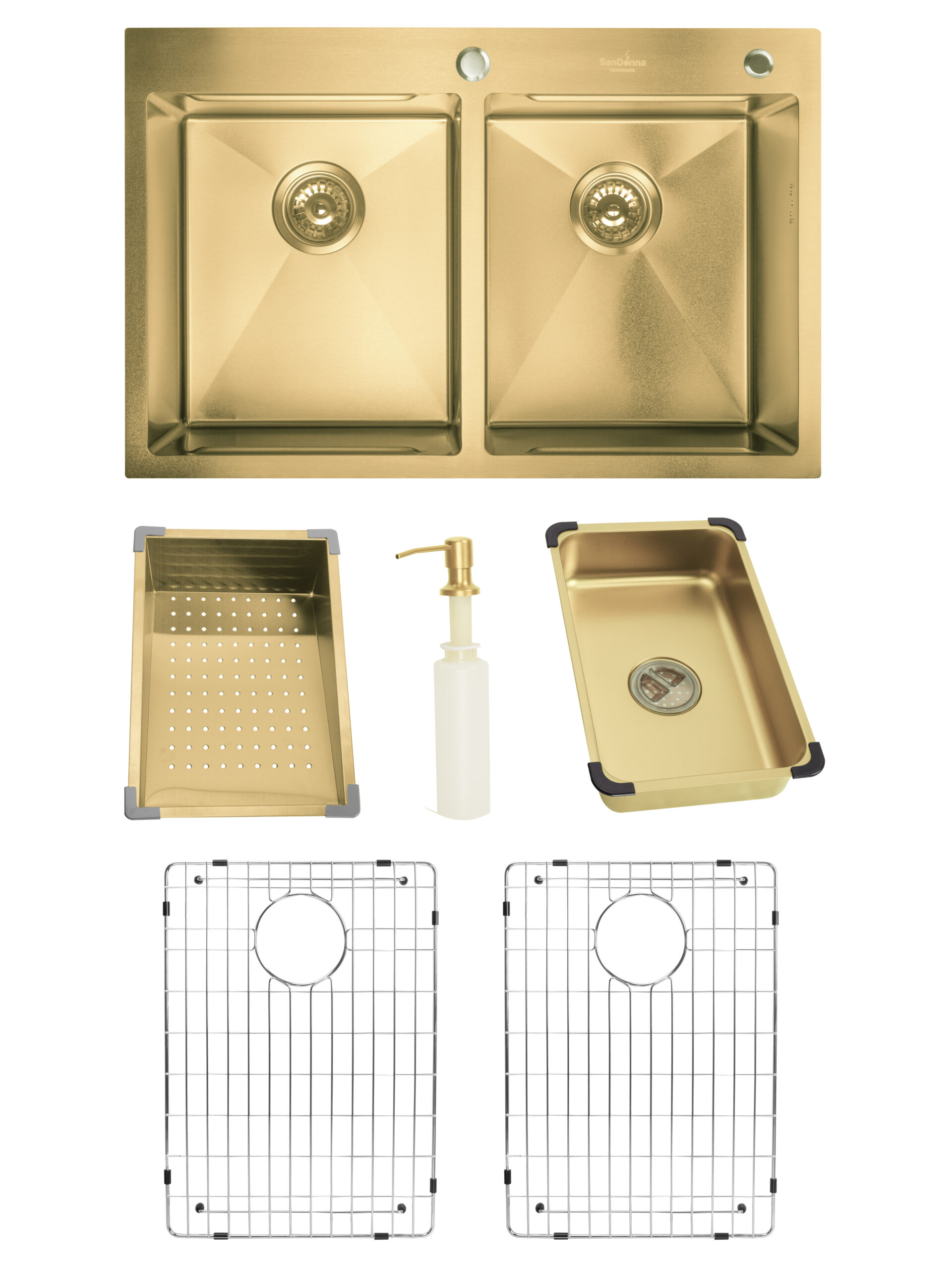 SET Chiuveta din inox SanDonna HD7850DR cu 2 cuve SET Chiuveta din inox SanDonna HD7850DR cu 2 cuve