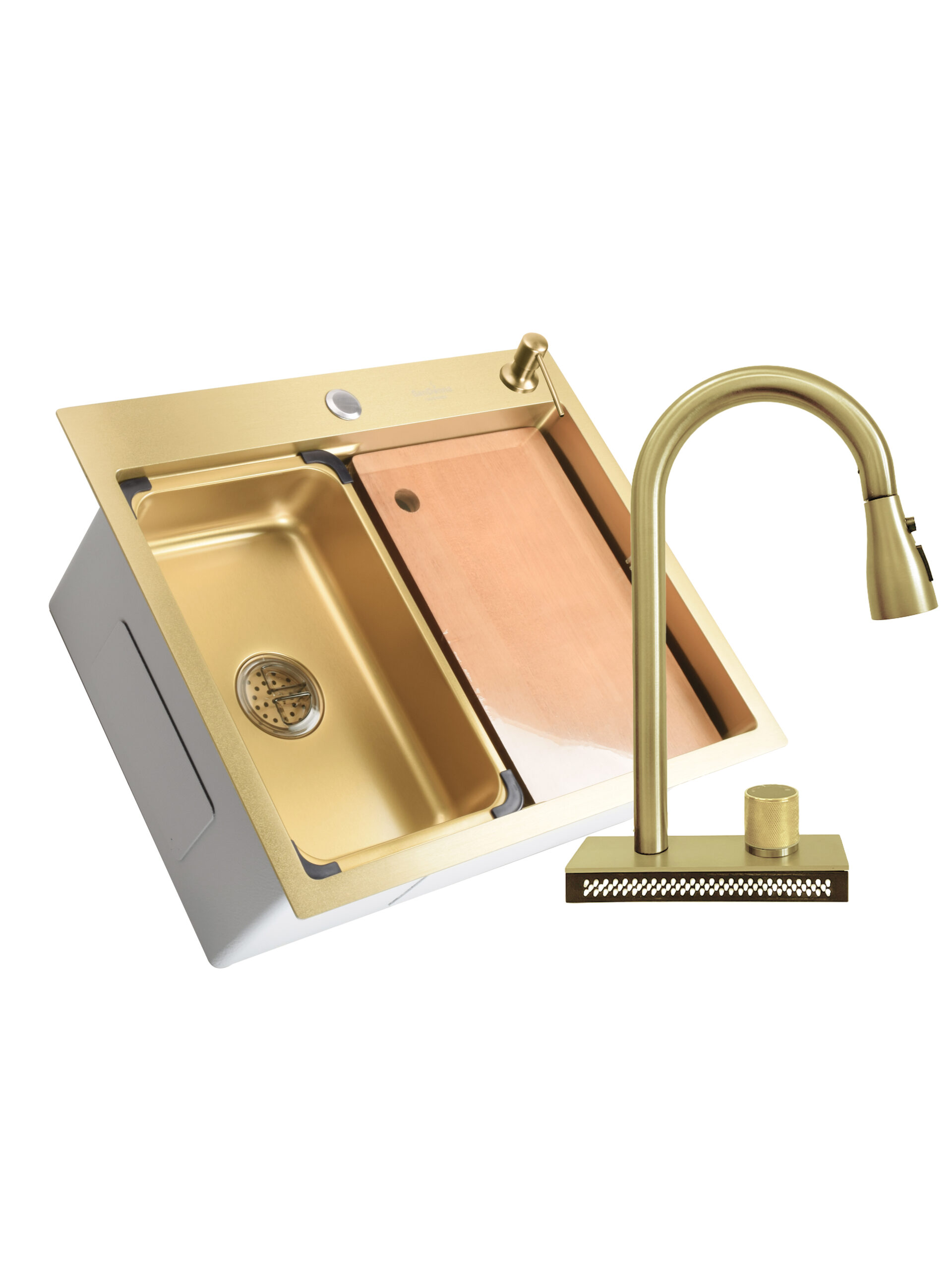 SET Chiuveta SanDonna HD6050 din inox handmade cu dozator de sapun SET Chiuveta SanDonna HD6050 din inox handmade cu dozator de sapun