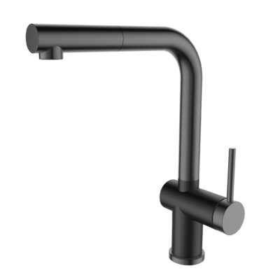 Baterie de bucatarie cu dus extractabil SanDonna Riva - Negru-Antracit