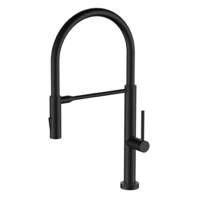 Baterie de bucatarie flexibila SanDonna Silvia negru-mat