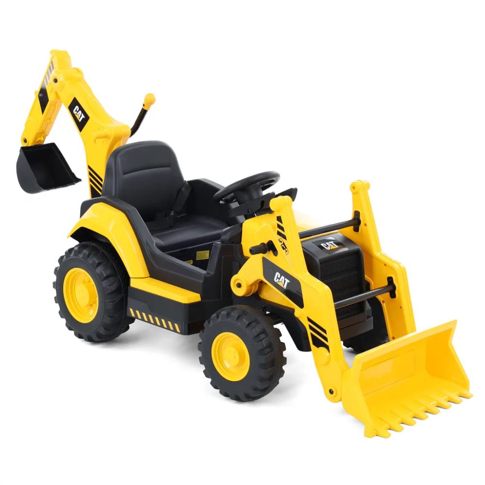 4862 CAT BACKHOE GALBEN - Buldoexcavator cu baterie - imagine 1