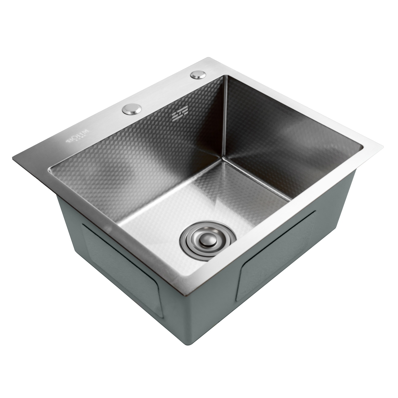 chiuveta-bucatarie-bohm-bh5045sd-inox-alimentar-sus304-500-x-450-x-220109819434 Chiuveta bucatarie BÖHM BH5045SD, inox alimentar SUS304, 500 x 450 x 220 mm, finisaj Satin, sifon inclus - imagine 1