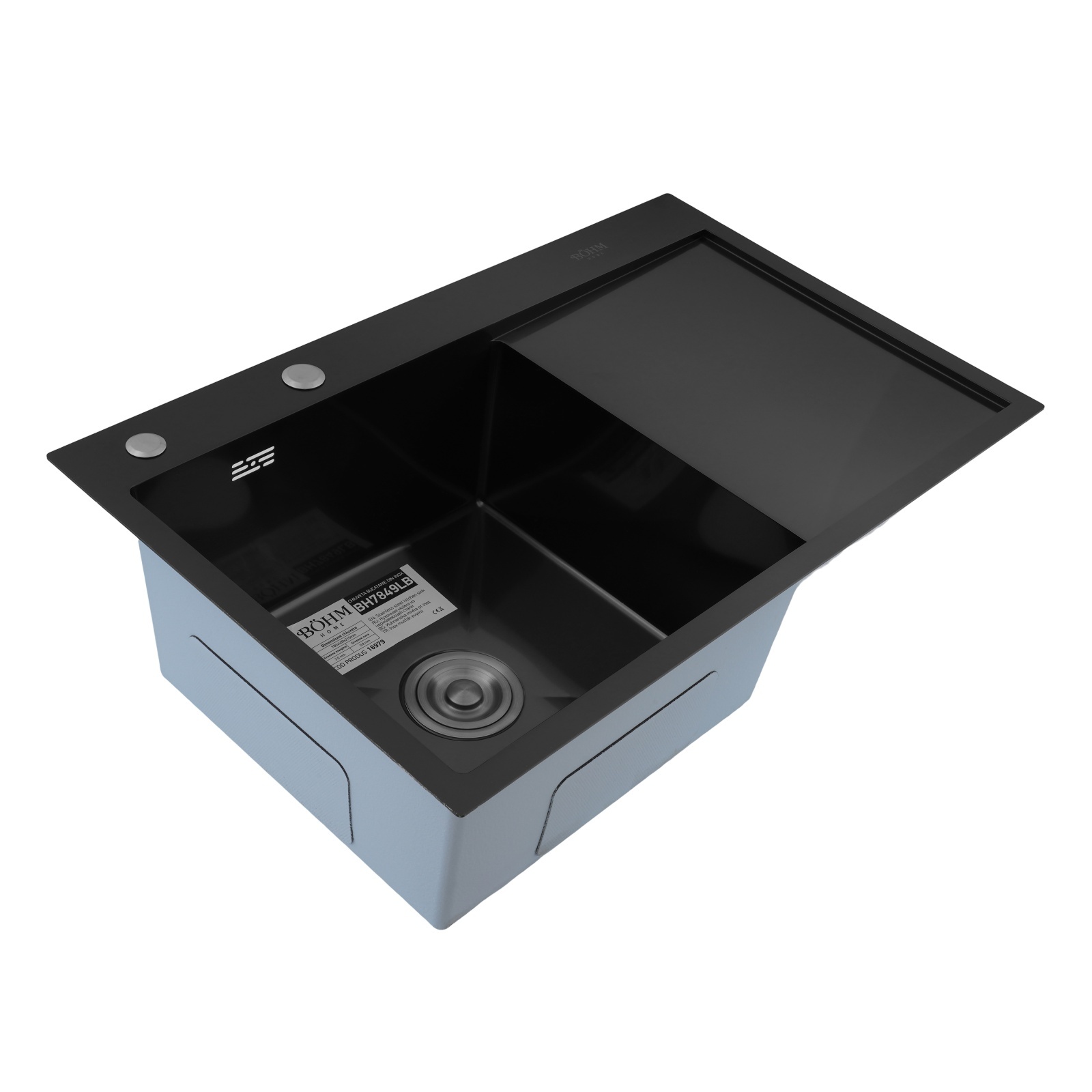 chiuveta-de-bucatarie-din-inox-alimentar-sus304-bh7849lb-bohm-nano104115942 Chiuvetă de bucătărie din inox alimentar SUS304 BH7849LB BÖHM Nano Black 780x490x215 mm - imagine 1